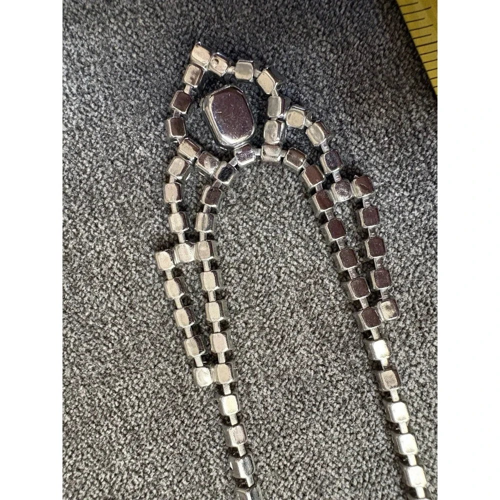 Vintage Rhinestone Clear Glowing‎ Stones Necklace Romantic Glamour